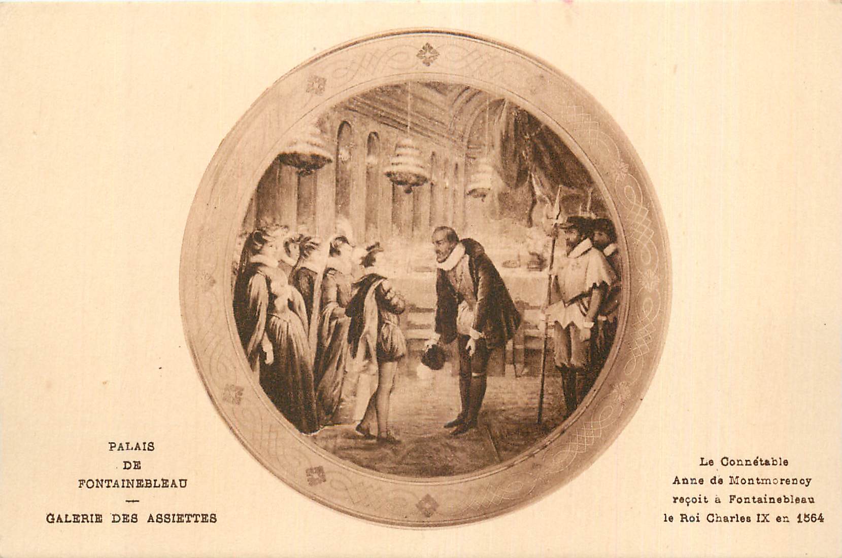 Palais de Fontainebleau — Galerie des Assiettes — Anne de Montmorency reçoit le Roi Charles IX en 1564